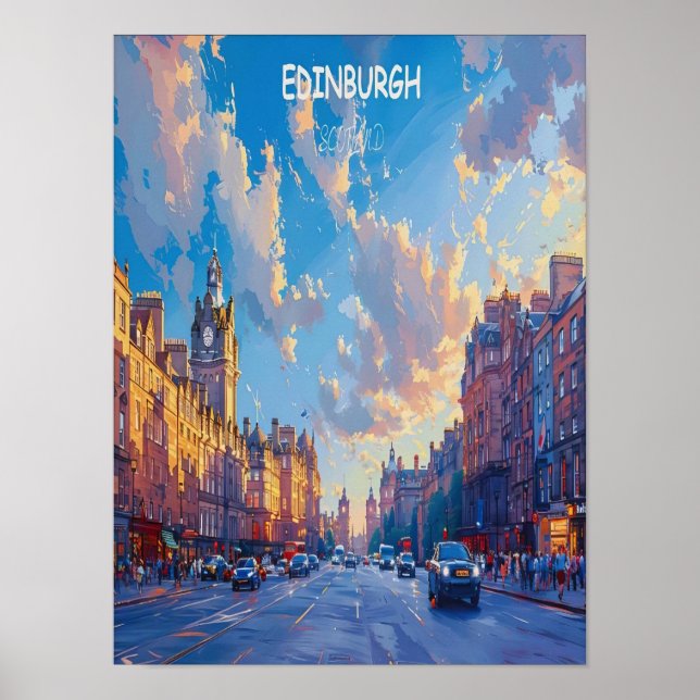 Edinburgh Travel Poster Royal Mile Edinburgh Print (Vorne)