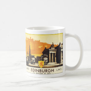 Edinburgh via LNER Eisenbahnplakat Kaffeetasse