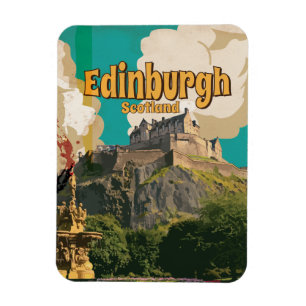 Edinburgh Vintage Reiseplakat Magnet