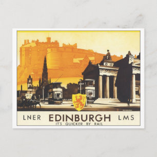 Edinburgh Vintage Reiseplakat Postkarte