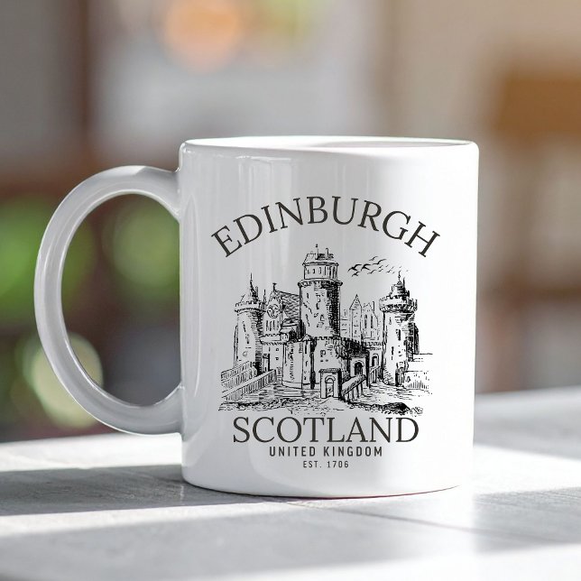 Edinburgh Vintage | Scottish Castle Travel Souveni Kaffeetasse (Von Creator hochgeladen)