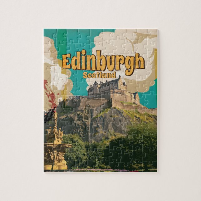 Edinburgh Vintage Travel Poster (Vertikal)