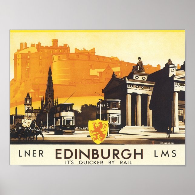 Edinburgh Vintage Travel Poster (Vorne)