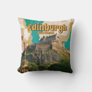 Edinburgh Vintage Travel Poster Kissen