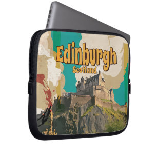 Edinburgh Vintage Travel Poster Laptopschutzhülle