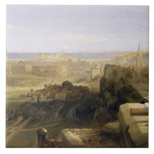 Edinburgh vom Schloss, 1847 (Öl auf Leinwand) Fliese