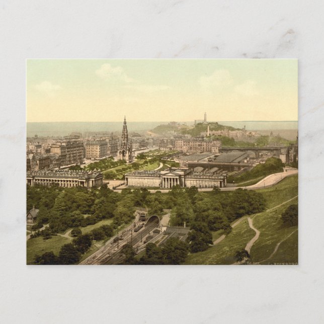 Edinburgh von Castle, Schottland Postkarte (Vorderseite)