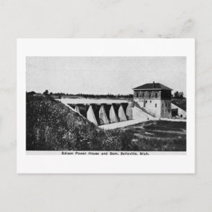 Edison-Kraftwerk und Staudamm Belleville, Michigan Postkarte