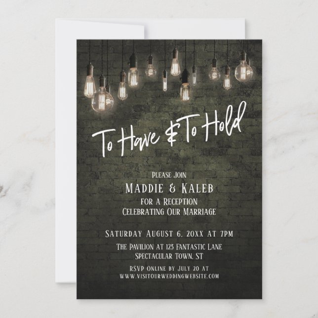 Edison-Lampen aus Industriebiegel Einladung (Vorderseite)