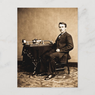 Edison und sein Phonograph 1887 Postkarte