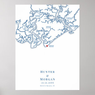 Edisto Beach Alternative Hochzeitsgästebuch Poster