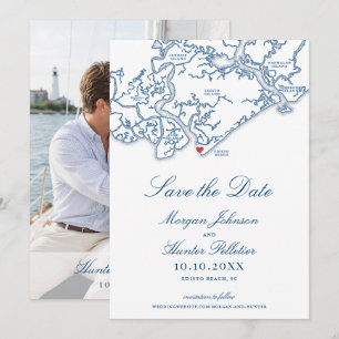 Edisto Beach Save the Date Edisto Insel Karte
