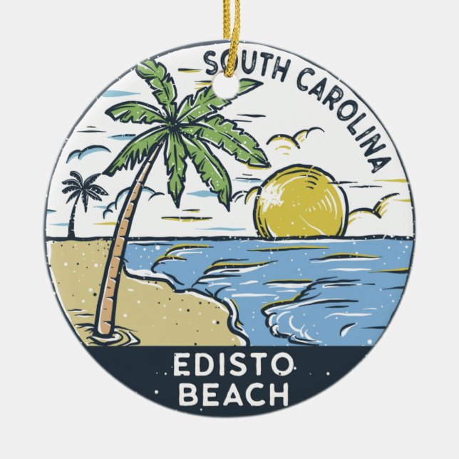 Edisto Beach South Carolina Vintag Keramik Ornament (Vorne)