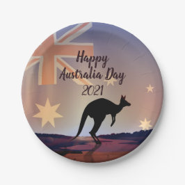 "Edit Text Flag Kangaroo Australia Day 7" Pappteller