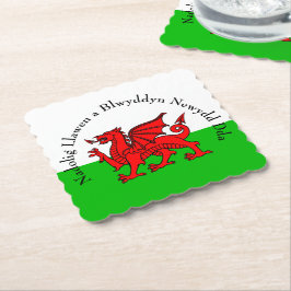 Edit Text Welsh Flag Red Dragon Weihnachten Untersetzer