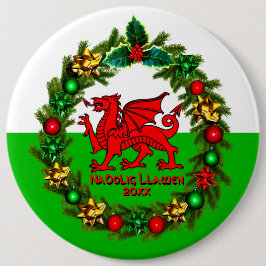 Edit Text Year Welsh Flag Red Dragon Weihnachten Button