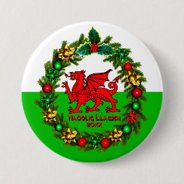 Edit Text Year Welsh Flag Red Dragon Weihnachten Button