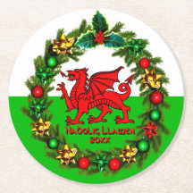 Edit Text Year Welsh Flag Red Dragon Weihnachten