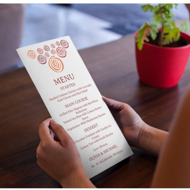 Editable Abstract African Shape Ethnic Wedding  Menükarte (Von Creator hochgeladen)