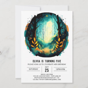 Editable Adventure Nature Woodland Birthday Einladung