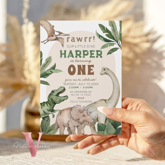 Editable "AGE" Dinosaurs Trex Wild Birthday Einladung (Von Creator hochgeladen)