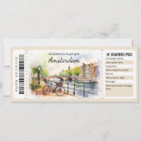 Editable Amsterdam Boarding Pass Flugzeug Ticket