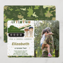 Editable Army Foto Einladungen