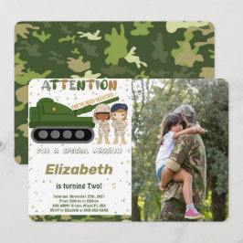 Editable Army Foto Einladungen