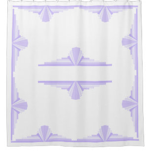 Editable Art Deco Muster in Lilac Duschvorhang