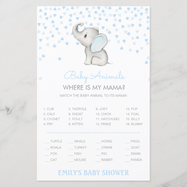 Editable Baby Animal Match, wo ist Mama w Answer (Vorderseite)