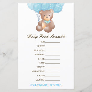 Editable Baby Word Scramble mit Antwort