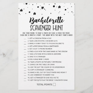 Editable Bachelorette Scavenger Jagdspiel