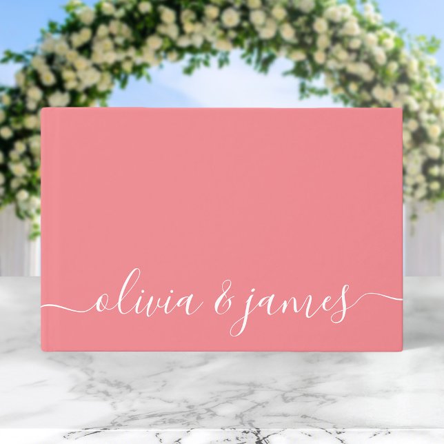 Editable Background Color Calligraphy Wedding Gästebuch (Von Creator hochgeladen)