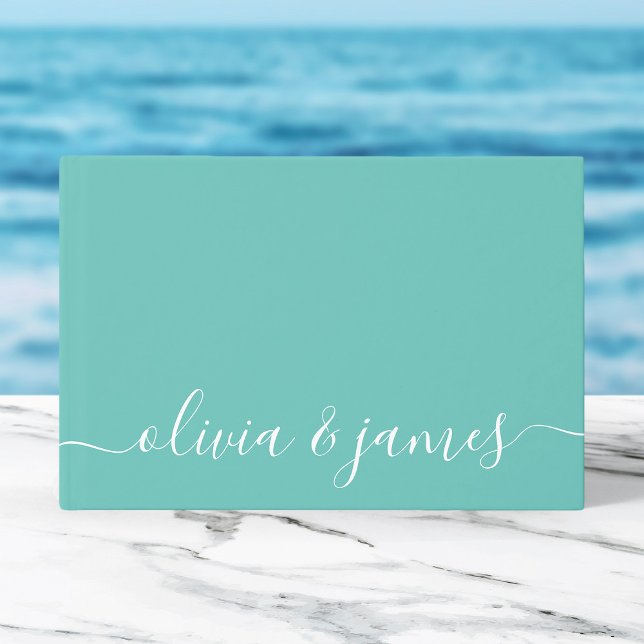 Editable Background Color Calligraphy Wedding Gästebuch (Von Creator hochgeladen)