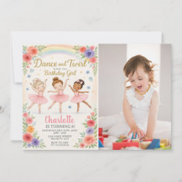 Editable Ballerina Birthday Einladung für Mädchen