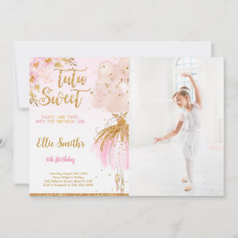 Editable Ballerina Foto Einladung