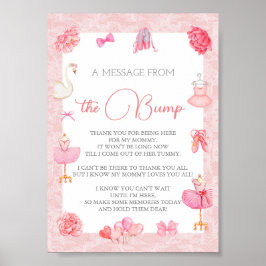Editable Ballerina The Bump Sign Poster