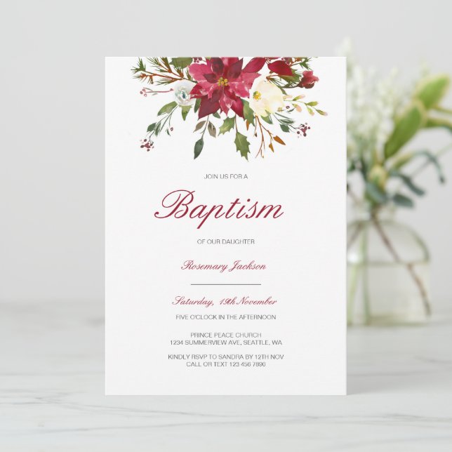 Editable Baptism Invitation, Custom Baptism Invita Einladung (Stehend Vorderseite)
