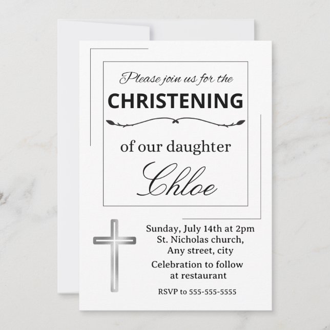 Editable baptism invitation einladung (Vorderseite)