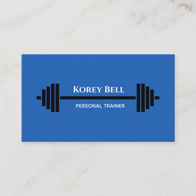 Editable Barbell Personal Trainer Visitenkarte (Vorderseite)