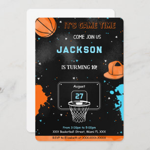 Editable Basketball Einladung zum Geburtstag