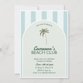 Editable Beach Club Cabana Einladung Geburtstag