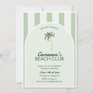 Editable Beach Club Cabana Invitation Anniversaire