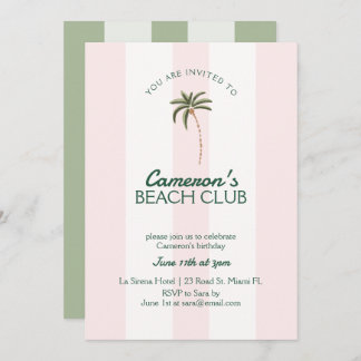 Editable Beach Club Cabana Invitation Anniversaire