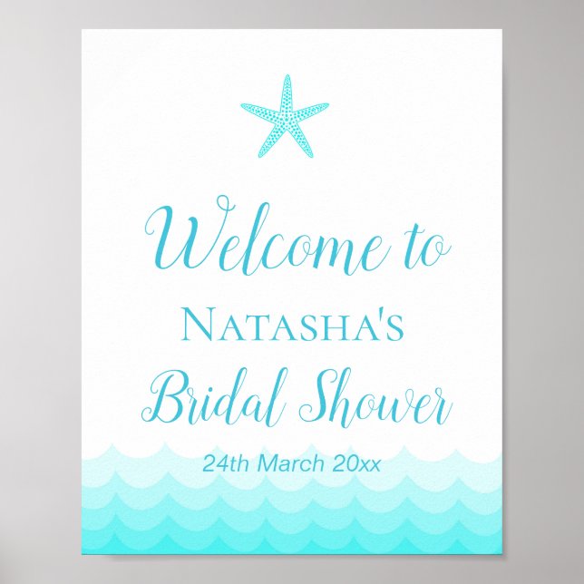 Editable Beach Party Welcome Sign 8x10 Poster (Vorne)