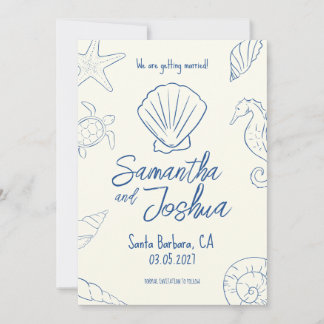Editable Beach Wedding Save the Date Card Einladung