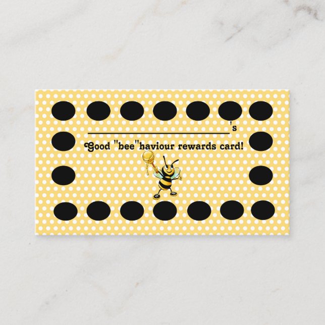 Editable Bee Haviour Rewards Card Treuekarte (Vorderseite)