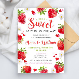Editable Berry Sweet Baby Shower Invitation, Blush Einladung