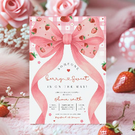 Editable Berry Sweet Baby Shower Invitation, Blush Einladung