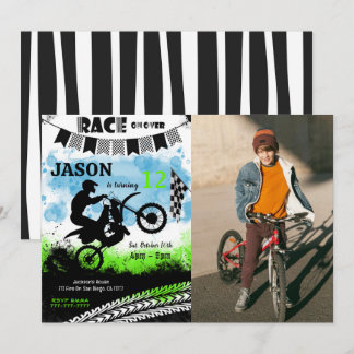 Editable Bike Birthday Foto Einladung
